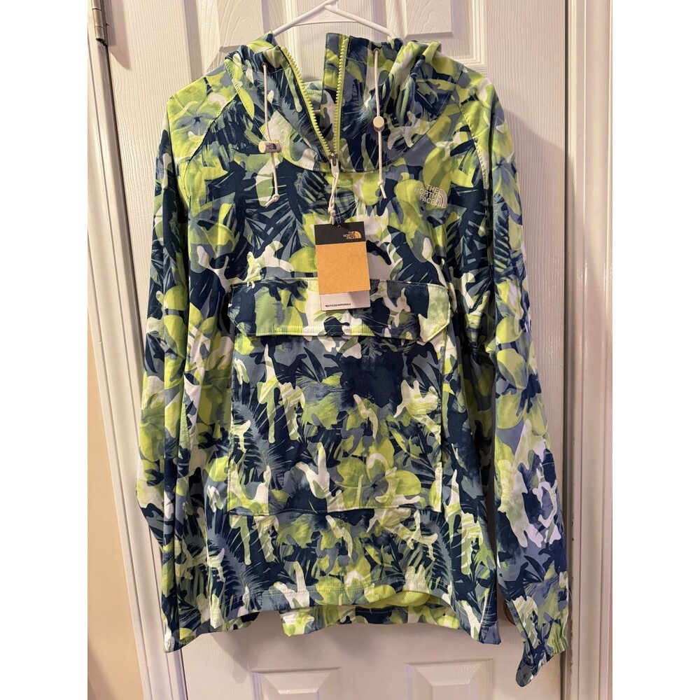 NWT The North Face Men's Tropical Hooded Anorak Pullover Jacket Green Blue Sz L - Picture 2 of 14